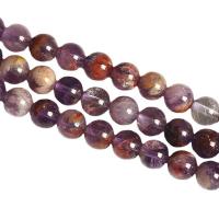 Prirodni kvarc nakit Beads, Ljubičasta + Fantom + kvarc, Krug, uglađen, možete DIY & različite veličine za izbor, ljubičasta boja, Prodano Per Približno 14.96 inčni Strand