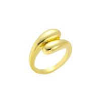 Mässing Finger Ring, äkta guldpläterad, för kvinna, guld, Innerdiameter:Ca 25.00mm, Säljs av PC