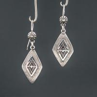 Sinc Alloy Earrings, Rhombus, dath airgid plated, jewelry faisin & do bhean, airgid, 20x40mm, Díolta De réir Péire