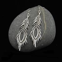 Sinc Alloy Earrings, dath airgid plated, jewelry faisin & do bhean, airgid, 20x50mm, Díolta De réir Péire