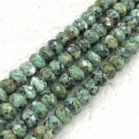 Grânulos de gemstone jóias, Pedra natural, ábaco, polido, DIY & facetada, verde, 5x8mm, vendido para Aprox 38-40 cm Strand