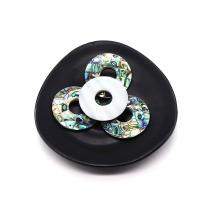 Natuurlijke Abalone Shell Hangers, Abalone Schelp, Donut, Lappendeken & DIY & hol, multi-gekleurde, 40mm, Verkocht door PC