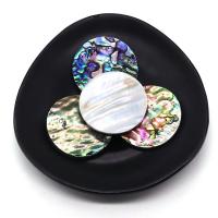 Shell-Cabochons, conchiglia Abalone, Cerchio piatto, DIY, multi-colore, 40mm, Venduto da PC