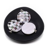 Natural Seashell Pendant Flat Round patchwork & DIY mixed colors 40mm Sold By PC