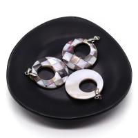 Sea Shell Hanger, Donut, Lappendeken & DIY & hol, gemengde kleuren, 35mm, Verkocht door PC