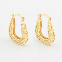 Brass Leverback Earring high quality gold color plated fashion jewelry & for woman & hollow nickel lead & cadmium free Sold By Pair