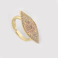 Kubische Zro2-Micro Pave Messingring, Messing, Hohe Qualität Gold Farbe Überzeug, Modeschmuck & Micro pave Zirkonia & für Frau, keine, frei von Nickel, Blei & Kadmium, 21x9x3mm, verkauft von PC