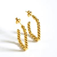 Pendientes de Acero Inoxidable, acero inoxidable 304, 18K chapado en oro, Joyería & para mujer, dorado, Vendido por UD