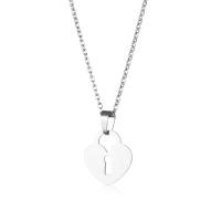 Stainless Steel Jewelry Necklace 304 Stainless Steel with 5CM extender chain Heart polished fashion jewelry & for woman & hollow Length Approx 45 cm Sold By PC