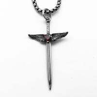 Titanium Steel Pendants Cross polished Unisex & with rhinestone original color Sold By PC