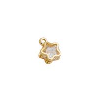 Cubique Pendentif en laiton zircon pavent, fleur, fade et jamais plaqué de haute qualité, DIY & pavé de micro zircon, plus de couleurs à choisir, 7.80x5.80mm, Trou:Environ 1mm, Vendu par PC