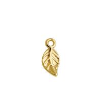 Mässing Smycken Hängen, Leaf, hög kvalitet klädd och aldrig blekna, DIY, guld, 5x11mm, Hål:Ca 1.4mm, Säljs av PC