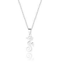 Stainless Steel Jewelry Necklace 304 Stainless Steel with 5cm extender chain Seahorse polished fashion jewelry & for woman original color Length 45 cm Sold By PC