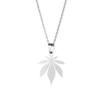 Colar de jóias de aço inoxidável, Aço inoxidável 304, with 5cm extender chain, Maple Leaf, polido, joias de moda & para mulher, cor original, comprimento 45 cm, vendido por PC