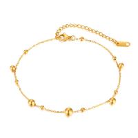 Fashion Jewelry Anklet, Acier titane, avec 7CM chaînes de rallonge, Placage, pour femme, Or, Vendu par 23 cm brin