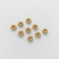 Zinklegierung Zwischenperlen, 14 K vergoldet, verschiedene Verpackungs Art für Wahl & DIY, goldfarben, 7x3mm, verkauft von Tasche