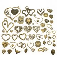 Zinc Alloy Jewelry Finding Set antique bronze color plated vintage & DIY & mixed & 1/1 loop & hollow nickel lead & cadmium free 10-20mm Sold By Bag