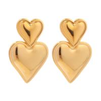 Stainless Steel Drop Earring 304 Stainless Steel Heart Vacuum Ion Plating fashion jewelry & for woman Sold By Pair