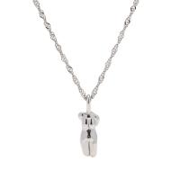 Collier de bijoux en acier inoxydable, Acier inoxydable 304, avec 2.36inch chaînes de rallonge, bijoux de mode & pour femme, couleur originale, 16mm, Vendu par Environ 16.14 pouce brin