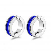 Titanium Steel  Earring Donut Vacuum Ion Plating punk style & Unisex 4mm Inner Approx 9mm Sold By PC