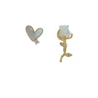 Messing Oorbel clip, gold plated, mode sieraden & micro pave zirconia & voor vrouw, nikkel, lood en cadmium vrij, 2.3x1cm,1.3x1.1cm, Verkocht door pair