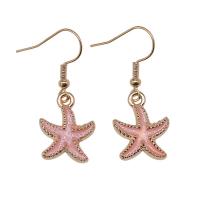 Zinc Alloy Øreringe, Starfish, KC guldfarve belagt, Vintage & mode smykker & for kvinde & emalje, flere farver til valg, 19x18mm,18x15mm, Solgt af par