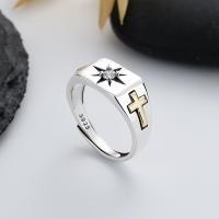 Cubic Zirconia micr3ofono pavimenta anillos de plata esterlina, Plata de ley 925, Joyería & micro arcilla de zirconia cúbica & para mujer, libre de níquel, plomo & cadmio, 10mm, Vendido por UD