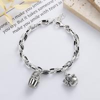 Bracelets en argent sterling, Argent sterling 925, avec 1.18inch chaînes de rallonge, bijoux de mode & pour femme, protéger l'environnement, sans nickel, plomb et cadmium, Longueur Environ 7.09 pouce, Vendu par PC