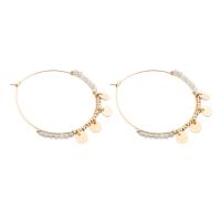 Mens acier inoxydable Hoop boucles d'oreilles, Acier inoxydable 304, avec résine, bijoux de mode & pour femme, doré, 51x3x1mm, Vendu par paire