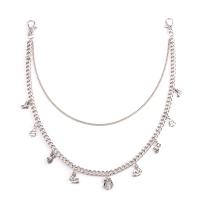 Body Chain Sieraden, Zinc Alloy, platinum plated, Dubbele laag & punk stijl & uniseks, nikkel, lood en cadmium vrij, Lengte 45 cm, 55 cm, Verkocht door PC