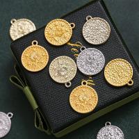 Brass Jewelry Pendants Round plated DIY nickel lead & cadmium free Sold By PC