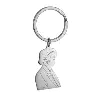 Stainless Steel chiave del catenaccio, 304 acciaio inox, unisex, colore originale, 37.2x22mm,24.8mm, Venduto da PC