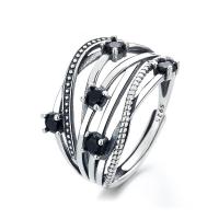 Zircon cubique Micro Pave Sterling Silver Rings, Argent sterling 925, bijoux de mode & styles différents pour le choix & pavé de micro zircon & pour femme, protéger l'environnement, sans nickel, plomb et cadmium, Vendu par PC