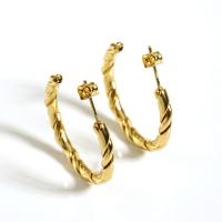 Pendientes de Acero Inoxidable, acero inoxidable 304, 18K chapado en oro, Joyería & para mujer, dorado, 20x24mm, Vendido por UD