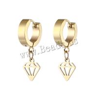 Titanium Steel  Earring Diamond Shape Vacuum Ion Plating Unisex Sold By PC