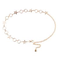 Body Chain Sieraden, Zinc Alloy, Ster, plated, voor vrouw & hol, meer kleuren voor de keuze, nikkel, lood en cadmium vrij, 3.5cm,2.6cm,1.3cm, Lengte 110 cm, Verkocht door PC