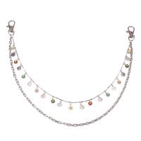 Body Chain Sieraden, Zinc Alloy, met Messing & Acryl, Bloem, platinum plated, Dubbele laag & voor vrouw, nikkel, lood en cadmium vrij, Lengte 36 cm, 46 cm, Verkocht door PC