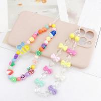 Cell Phone Lanyard, Acryl, met Hars & Plastic, moffelen vernis, Cute & DIY & verschillende stijlen voor de keuze, meer kleuren voor de keuze, Lengte Ca 140 mm, Verkocht door PC