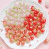 Resin Pendel, Strawberry, du kan DIY & emalje, flere farver til valg, 12x18mm, Solgt af PC