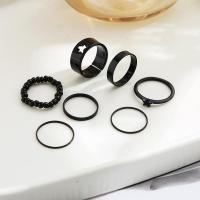 Cink Alloy Ring Set, Cink ötvözet, galvanizált, 5 darab & divat ékszerek & különböző stílusokat a választás & a nő, nikkel, ólom és kadmium mentes, Által értékesített Set