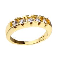 Zink Alloy Finger Ring, plated, Unisex & olika storlek för val & Micro Pave rhinestone, guld, Säljs av PC