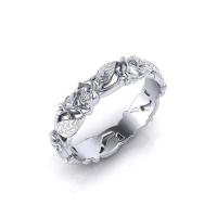 Cink Alloy Finger Ring, Cvijet, pozlaćen, različite veličine za izbor & za žene, srebro, Prodano By PC