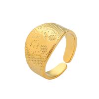 acero inoxidable 304 Anillo de dedo Cuff, chapado en color dorado, ajustable & para mujer, tamaño:5.5, Vendido por UD