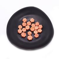 corail synthétique goutte, fleur, gravé, DIY, orange, 12mm, Vendu par PC