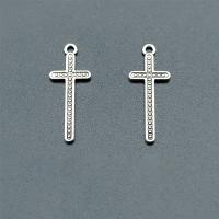 Zink Alloy Cross Hängen, antik silver pläterad, Vintage & DIY, nickel, bly och kadmium gratis, 12x31mm, Ca 100PC/Bag, Säljs av Bag