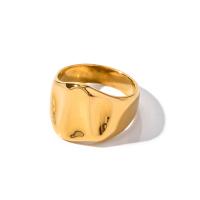 Anillo de dedo de acero inoxidable, acero inoxidable 304, 18K chapado en oro, Joyería & diverso tamaño para la opción & para mujer, dorado, Vendido por UD