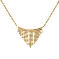 Aço inoxidável 304 Colar de franja, with 2.36inch extender chain, banhado a ouro 18k, joias de moda & para mulher, dourado, vendido para Aprox 16.93 inchaltura Strand