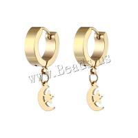 Titanio Acciaio Orecchini, Titantium acciaio, Luna e Stella, unisex & stili diversi per la scelta, nessuno, 9x26mm, Venduto da PC