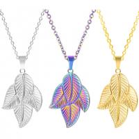 Stainless Steel smycken halsband, 304 rostfritt stål, Leaf, mode smycken & olika stilar för val & för kvinna, fler färger för val, 22x32mm, Längd Ca 50 cm, Säljs av PC