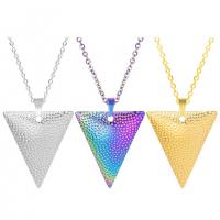 Collier de bijoux en acier inoxydable, Acier inoxydable 304, triangle, bijoux de mode & styles différents pour le choix & pour femme, plus de couleurs à choisir, 22x26mm, Longueur Environ 50 cm, Vendu par PC